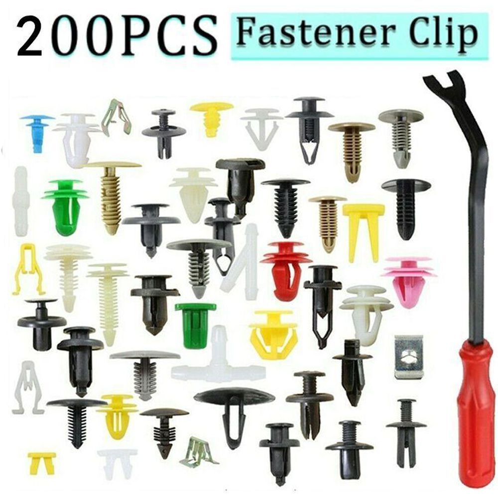 200Pcs Auto Car Body Plastic Push Pin Rivet Fasteners Trim Panel Moulding Clip