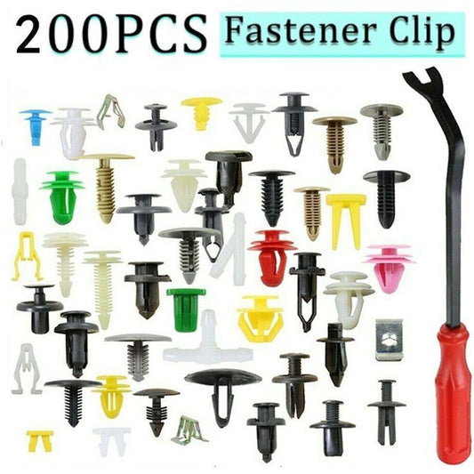 200Pcs Auto Car Body Plastic Push Pin Rivet Fasteners Trim Panel Moulding Clip