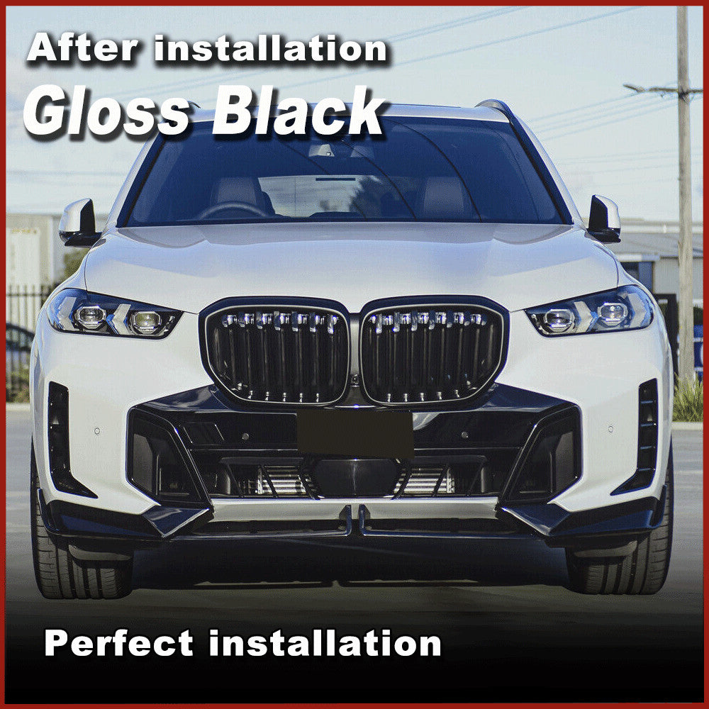 for BMW X5 G05 LCI M Sport 2023-2024 Gloss Black Front Bumper Chin Lip Spoiler