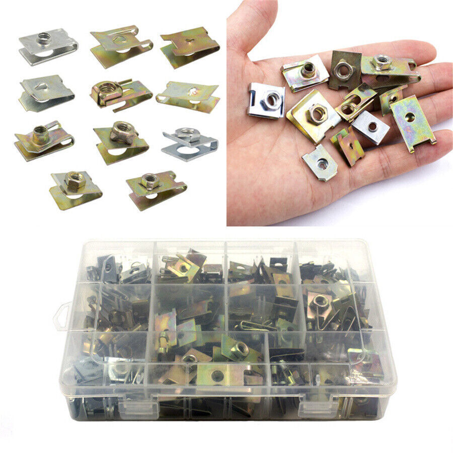 150Pcs Mixed U Type Car for SUV Fender Bumper Leaf Board Fastener Clip Gasket Set US Q