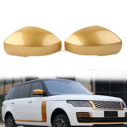 Pair Gold Mirror Cover Cap for Land Rover LR4 LR5 for Range Rover L405 Sport Vogue Q