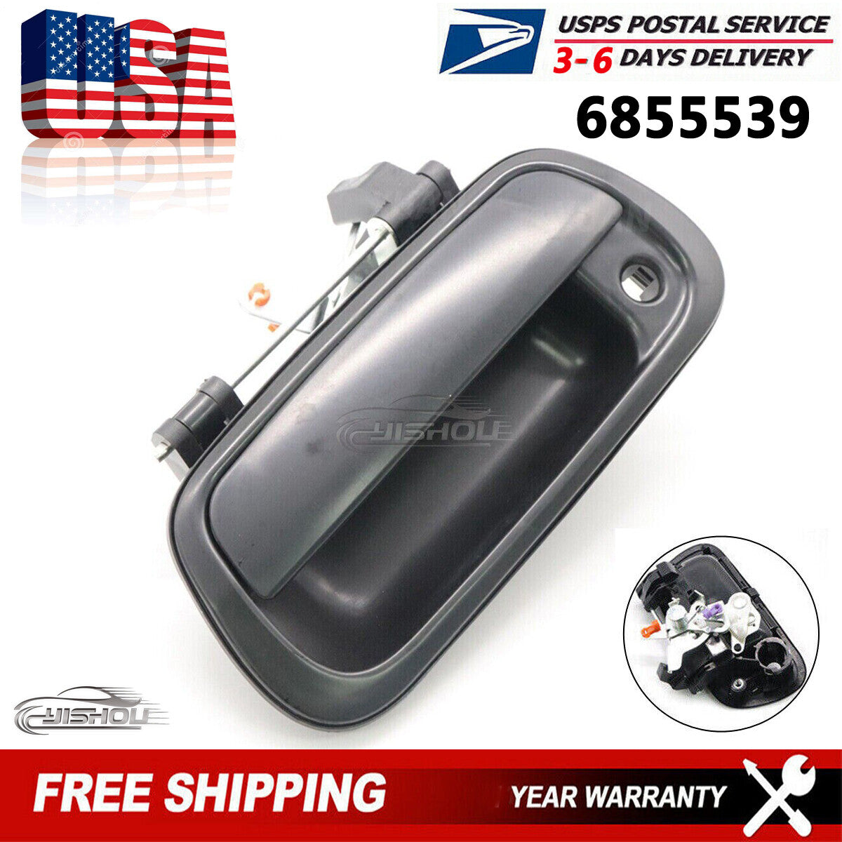 For 2000-2006 2005 for Toyota Tundra Black Tailgate Handle Textured Pickup Truck New Q