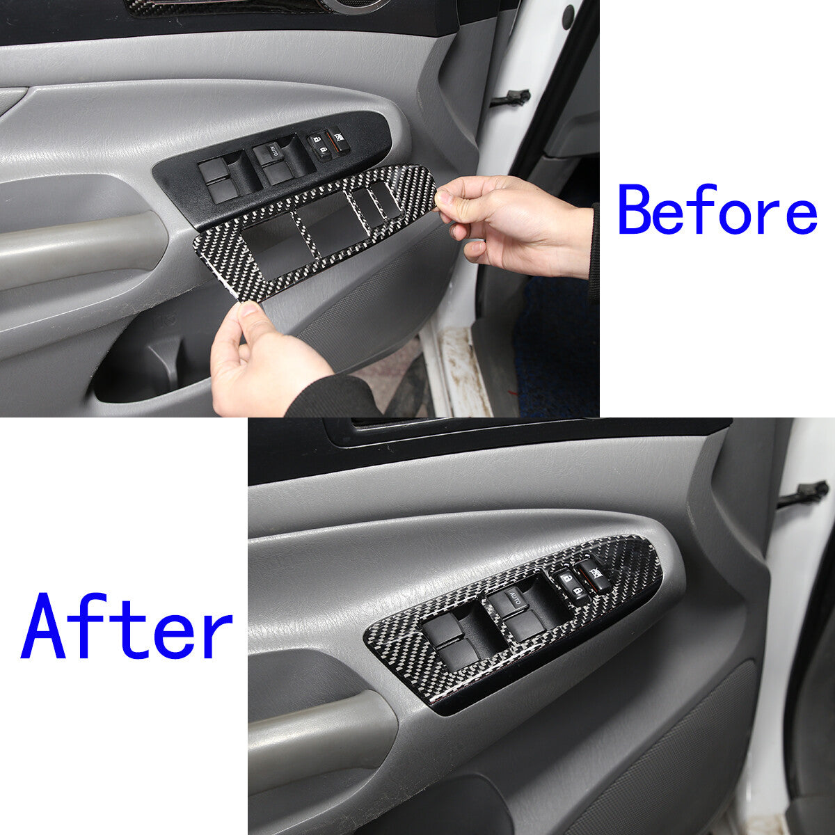 Carbon fiber window and door switch cover suitable for Tacoma 2011-15 n