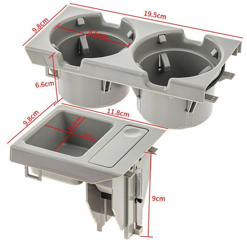 for BMW E46 323i 325i 328i 330i M3 51168248504 grey cup holder W/coin holder Q