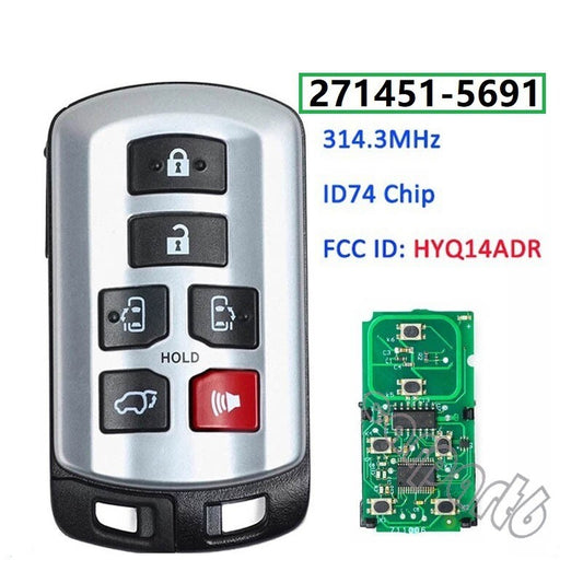 HYQ14ADR for SMART KEY PROXIMITY REMOTE FOB for TOYOTA for SIENNA 2011 - 2020 8990408010 Q