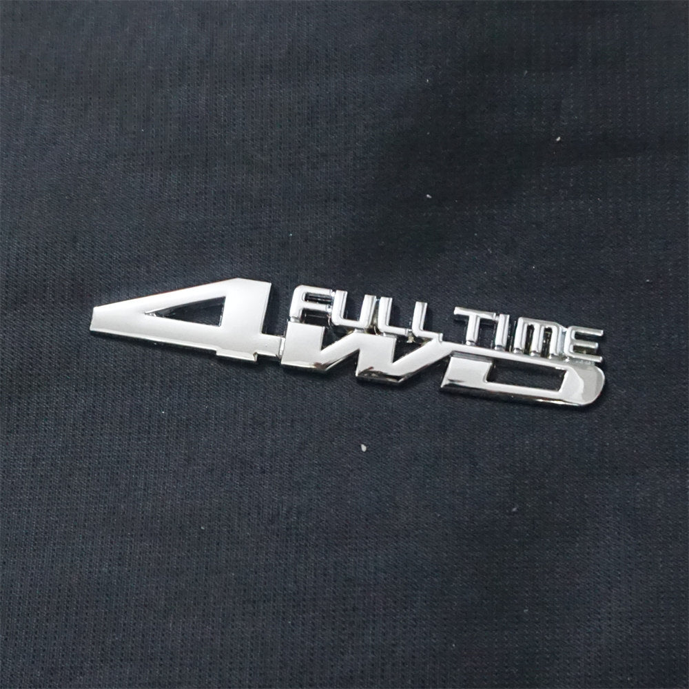 1x Chrome Silver 4WD FULL TIME Metal Emblem Decal Sticker Badge Trunk Racing Car Q