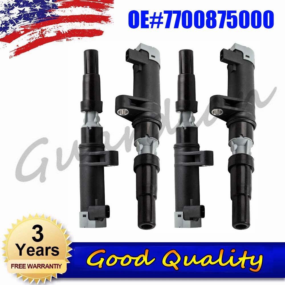 4-pack ignition coil replacement parts 7700875000 for Opel Vivaro, for Dacia , Kangoo, Laguna