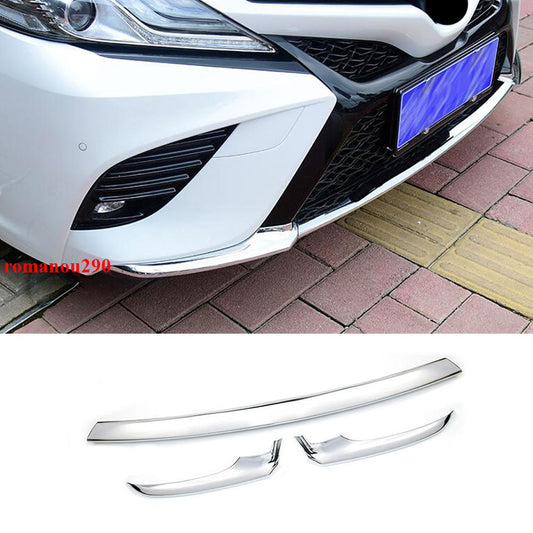 3X for Toyota for Camry SE/XSE 2018-2020 Chrome Front Bumper Guard Strips Cover Trim