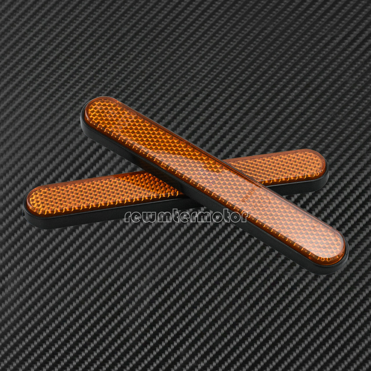 Front Rear Amber Reflector Sticker Saddlebag Latch Fork Fit for Harley Low Riders Q