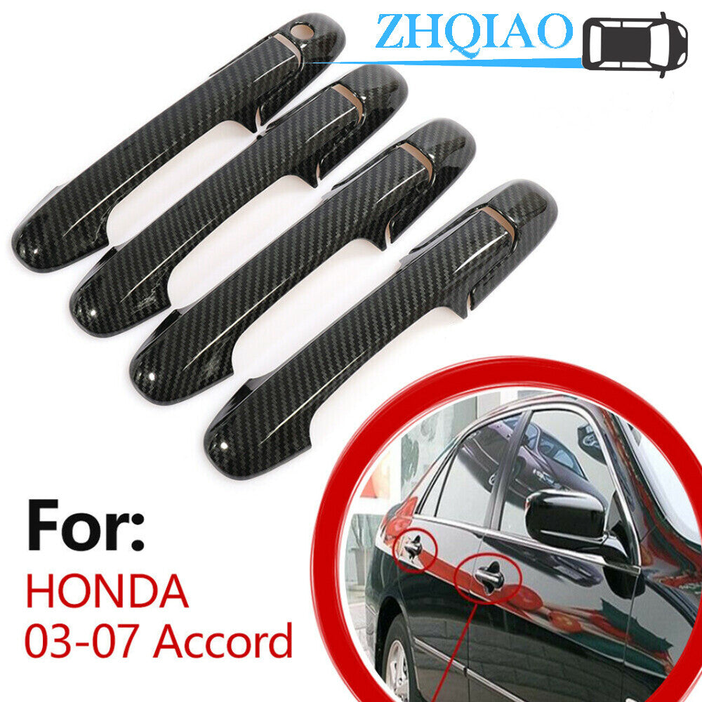 Carbon Fiber Carbon Fiber Side Door Handle Covers Trims For 03-07 for Honda Accord