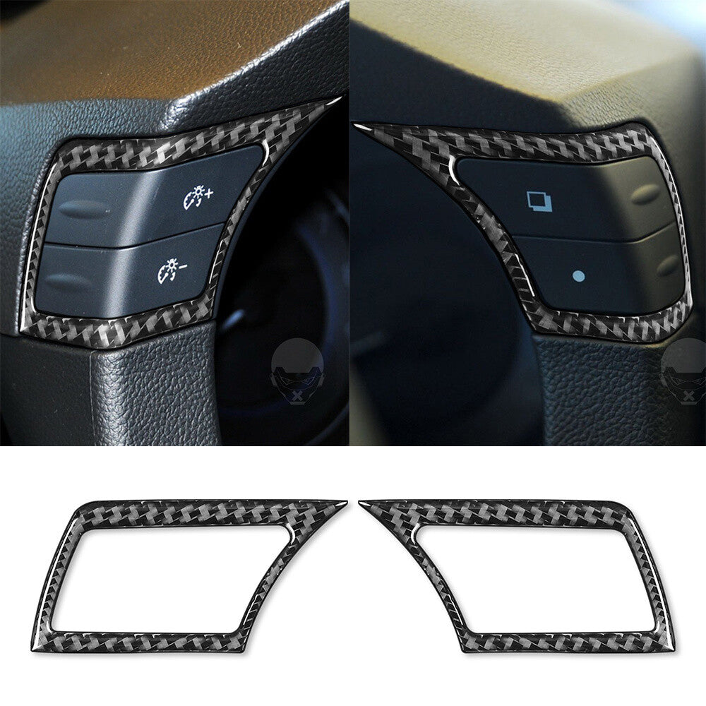 2¡ÁCarbon Fiber Steering Wheel Cruise Control Trim Fit for Infiniti G37 2007-2013