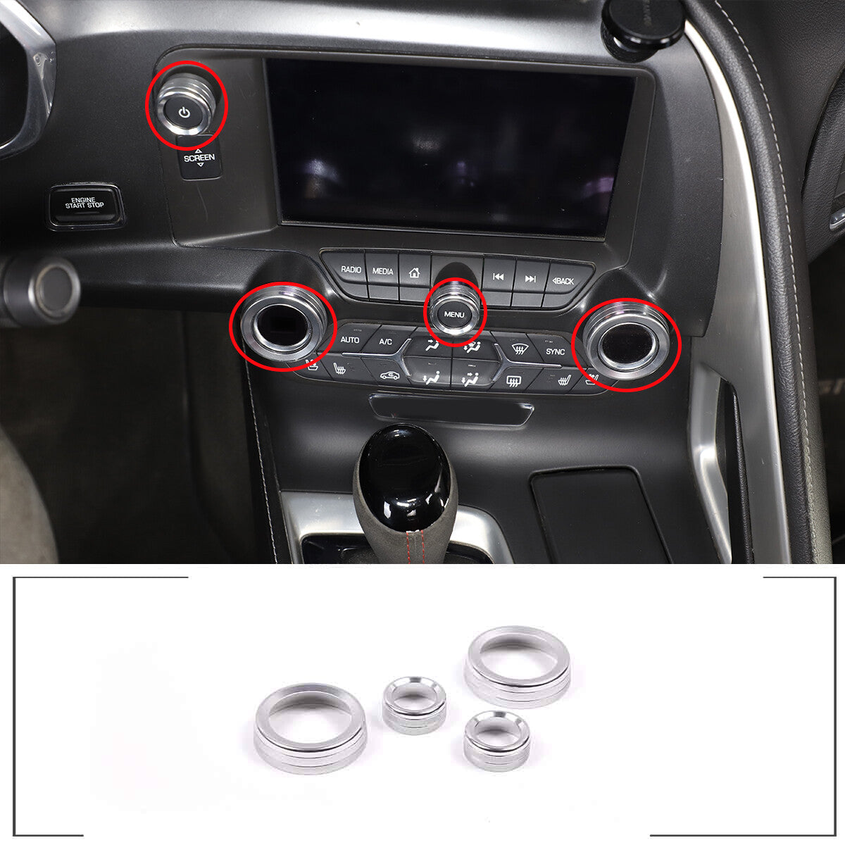 Black aluminum alloy rear license plate cover decoration suitable for Corvette C7 2014-2019- v