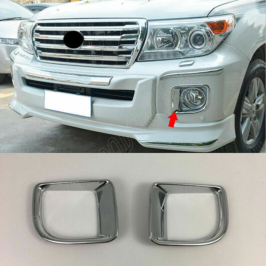 Chrome Front Bumper Fog Lamp Trim Cover for Toyota for Land Cruiser LC/FJ200 12-2015
