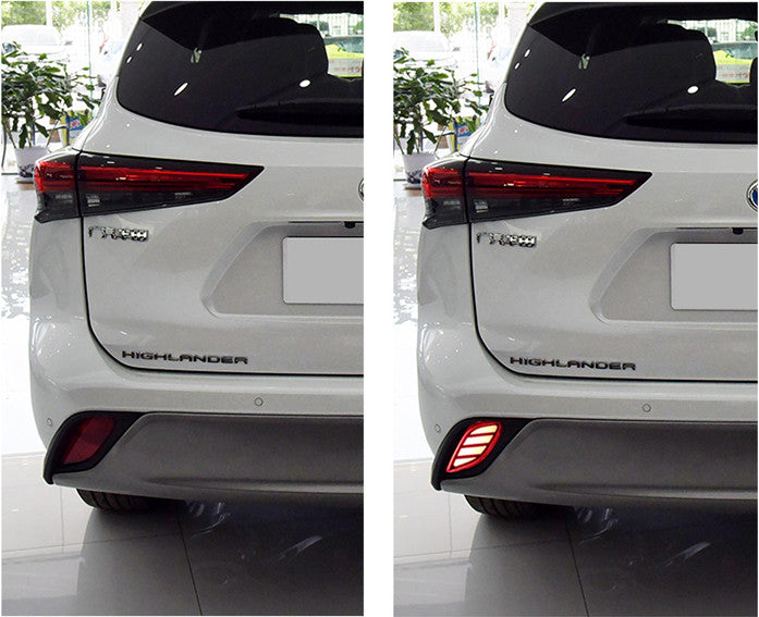 for Toyota Highlander 2020-2022 LED Rear Fog Light Tail Bumper brake Light Sets