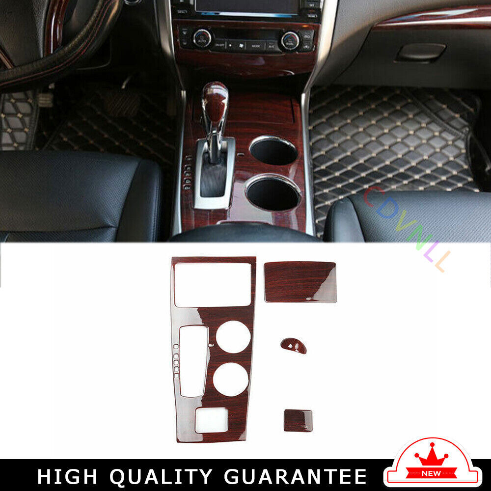 Console Gear Shift Water Cup Panel 4 for Nissan Altima Teana 2013-15 Wood Grain