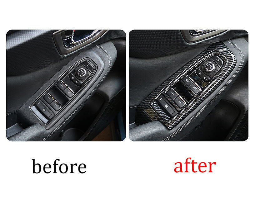 4X for Subaru Forester 2019-23 ABS Carbon Fiber Window Lift Glass Control Panel