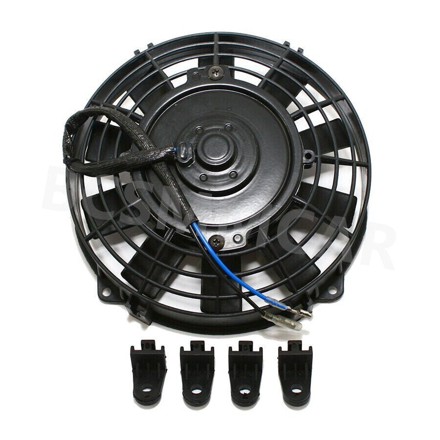 8in Car Slim Fan Push Pull Electric Radiator Cooling 12V Mount Auto Cooler Kit Q