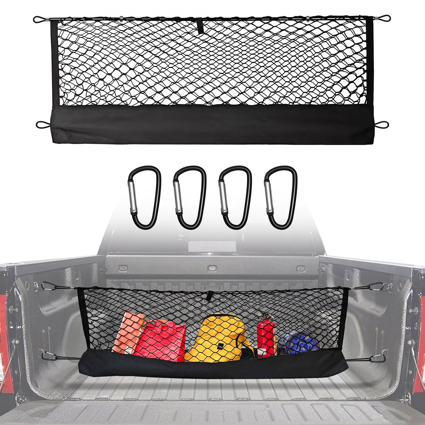 Envelope Vertical Style For 2005-24 for Toyota Tacoma Trunk Bed Cargo Net Organizer Q