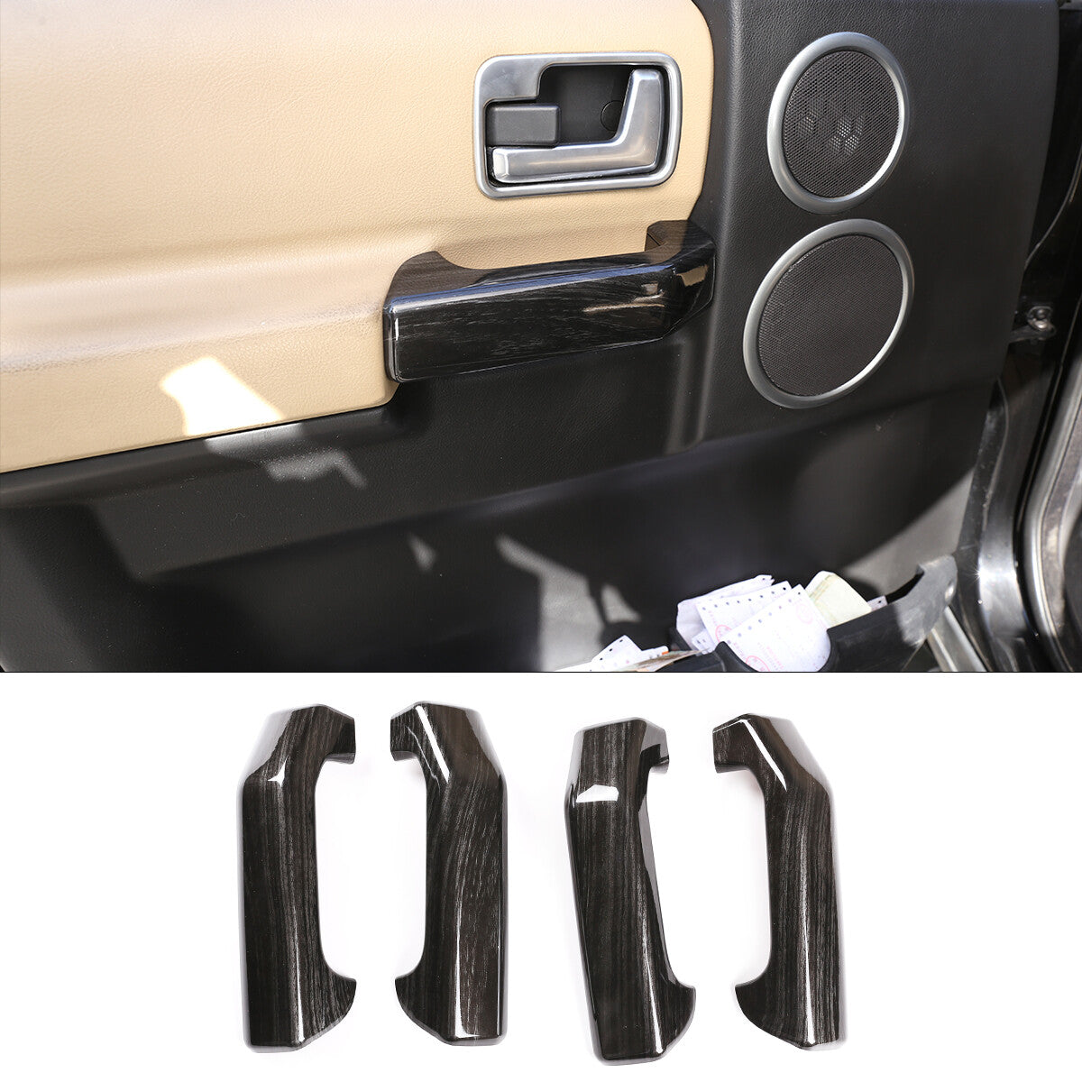 Interior door handle panel cover for Land Rover Discovery 3 04-09 Black Wood Grain n