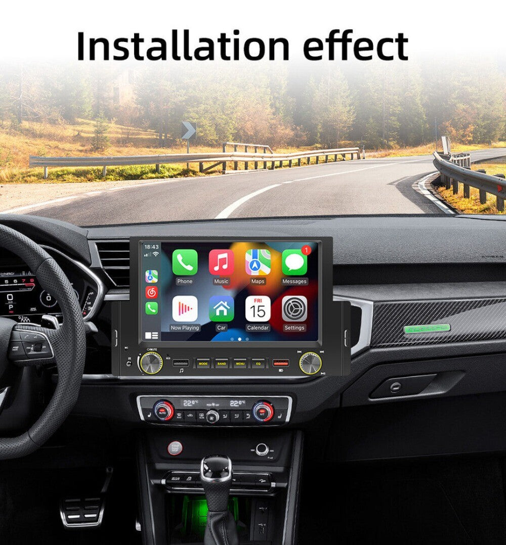 1-Din 2USB Stereo Radio Car Audio MP5 Player 6.2in In-Dash Bluetooth FM Receiver n