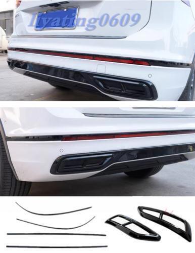 for VW for Tiguan 2022-2023 ABS Black Rear Bumper Strip Protector&Exhaust frame Trim n