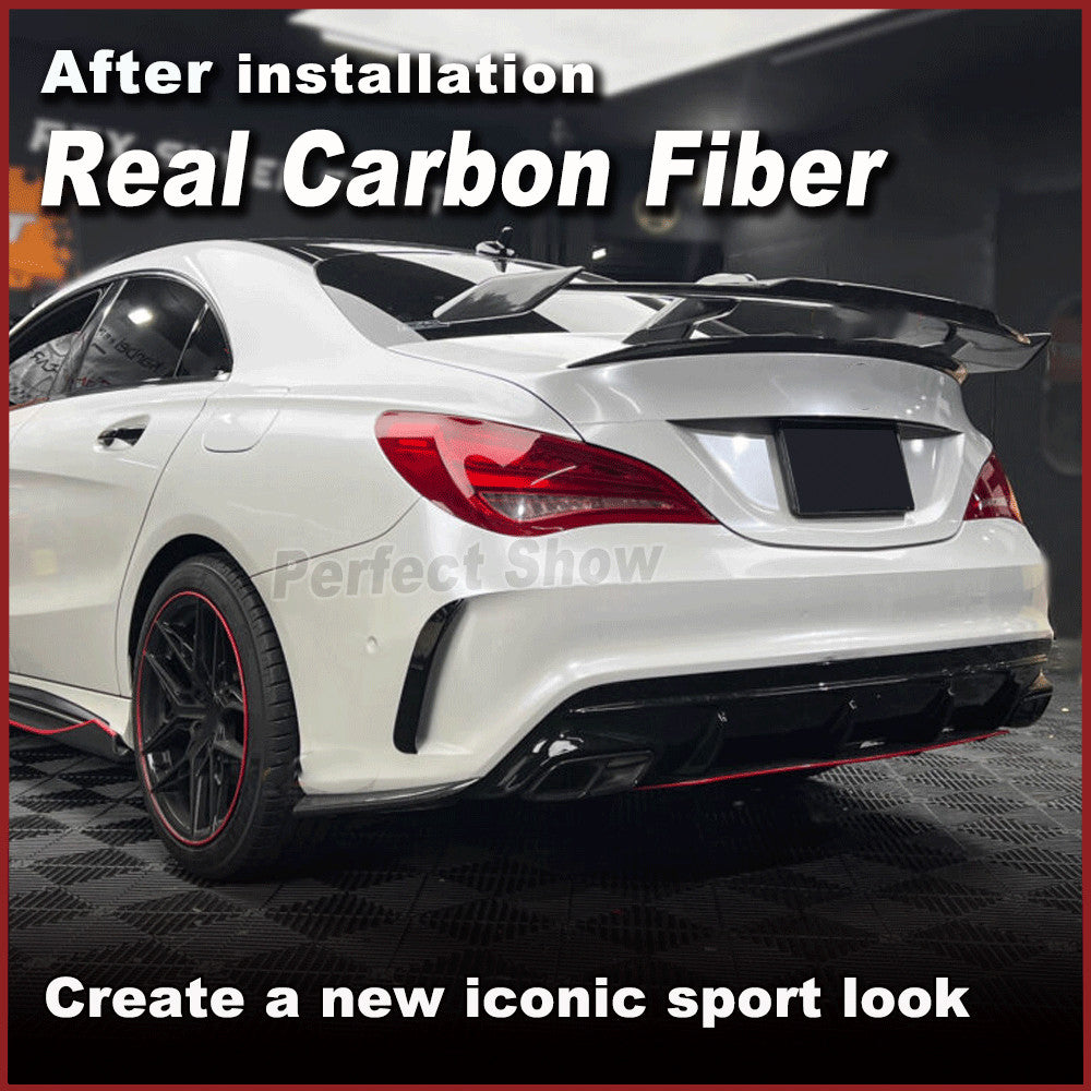 Carbon Rear Side Bumper Splitter for Mercedes-Benz CLA W117 C117 CLA45 CLA250