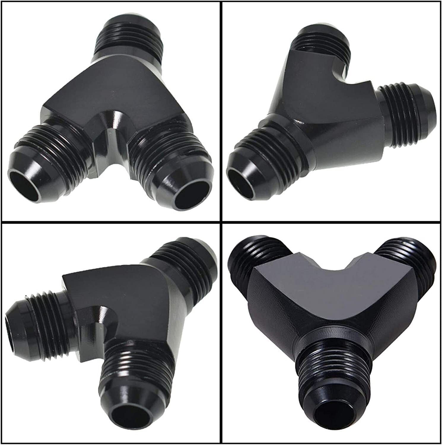 6AN AN 6 Y Fuel Block Fitting Junction Coupler Adapter 6/6/6 T -6/-6/-6 AN Black