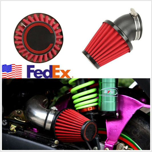 42mm Red Universal Air Filter 45° Angled For Motorcycle ATV Dirt Bike 150-250cc Q