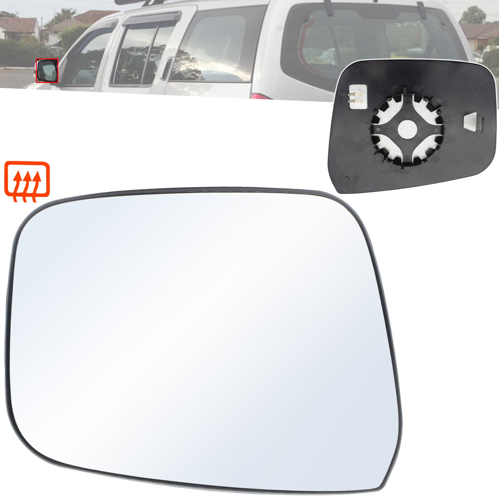 Left Hand Side Wing Mirror Glass Heated Convex ?for Nissan Navara D40 Pathfinder Q