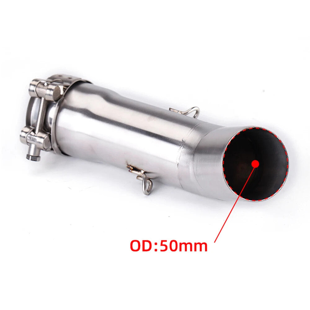 51mm Stainless Mid Pipe Slip-On Exhaust Connector for Yamaha FZ8/FZ8N/FZ8S