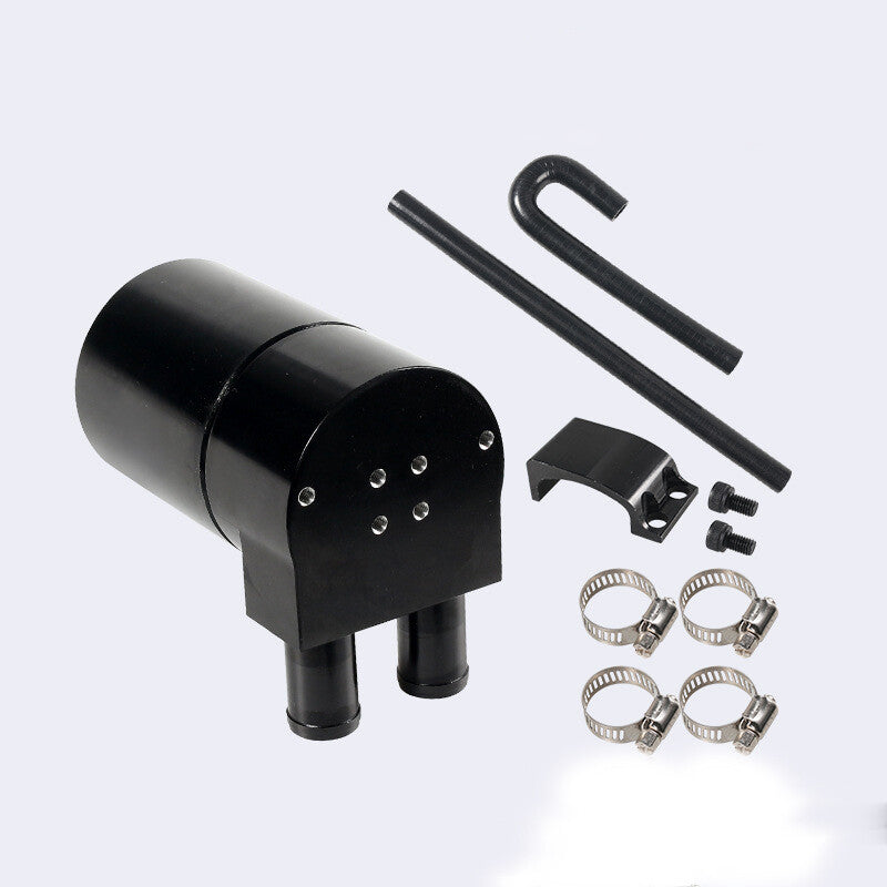 Oil Catch Can Tank with Silicone Radiator Hose Black Aluminum Alloy Reservior