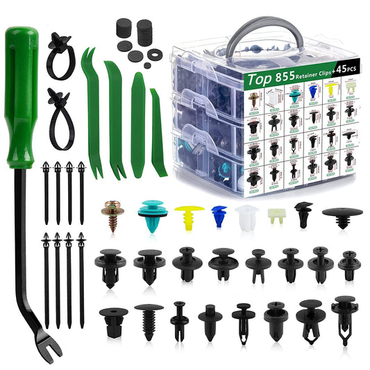 Car fastener clips, 980 pieces, automatic pin push clip, nylon bumper fender rivets, for .