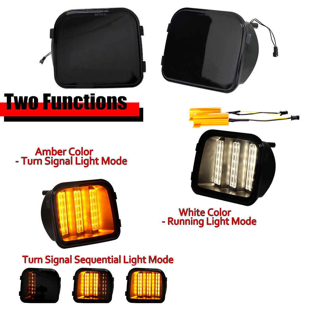 Suitable for 2006-00 for Hummer H3 H3T black lens switch dynamic LED DRL signal light 2X- v