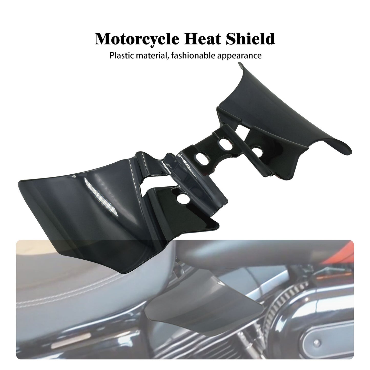Black ABS Reflective Saddle Heat Air Deflector Fits for Harley Dyna 1999-2017