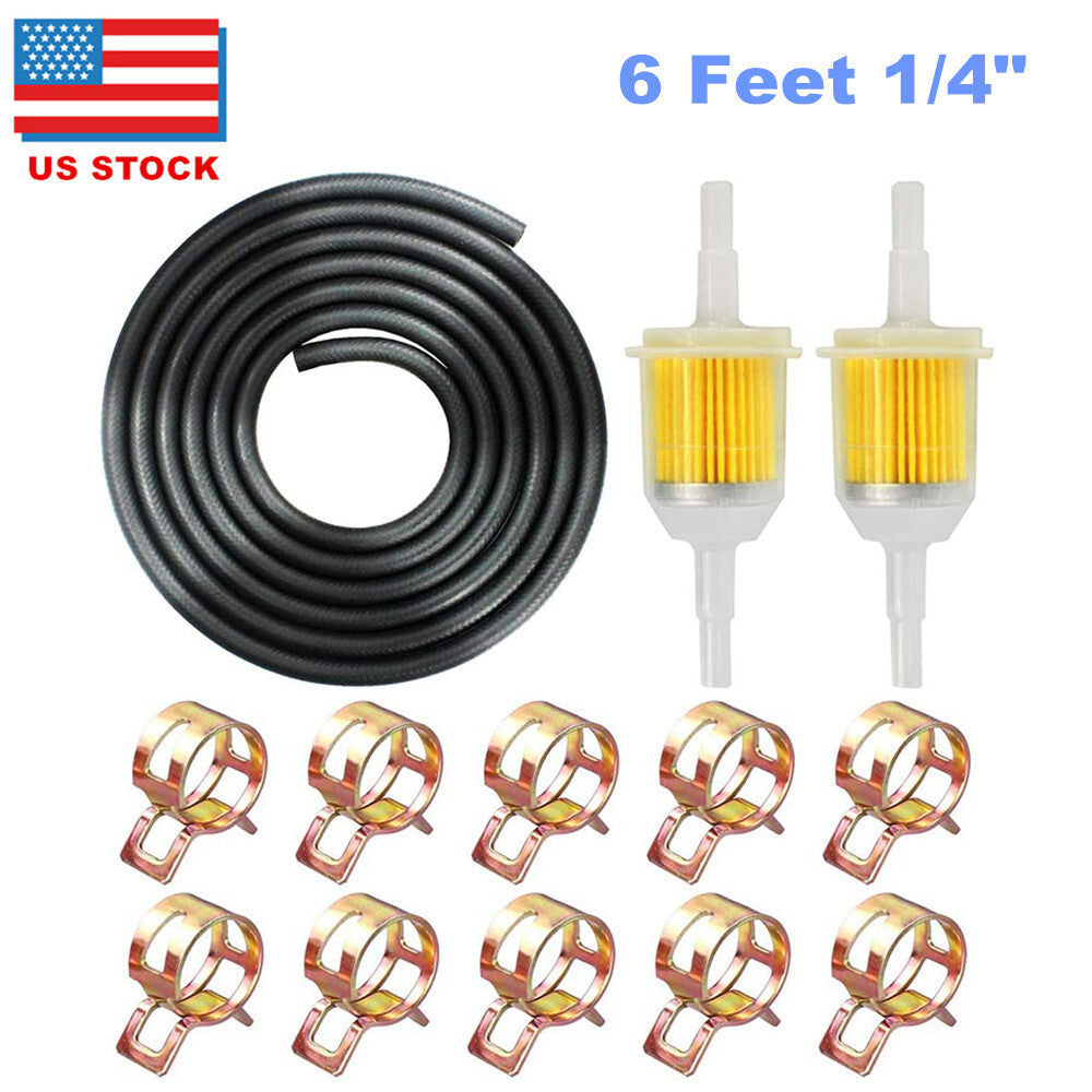 6-foot 1/4-inch gas fuel hose with fuel filter for n