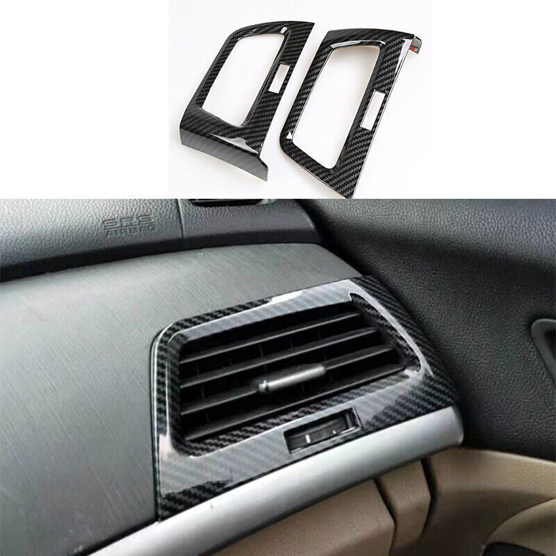 FOR 2008-12 for Honda Accord Crosstour Carbon Fiber Console LR Air Out Vent Trim 4P