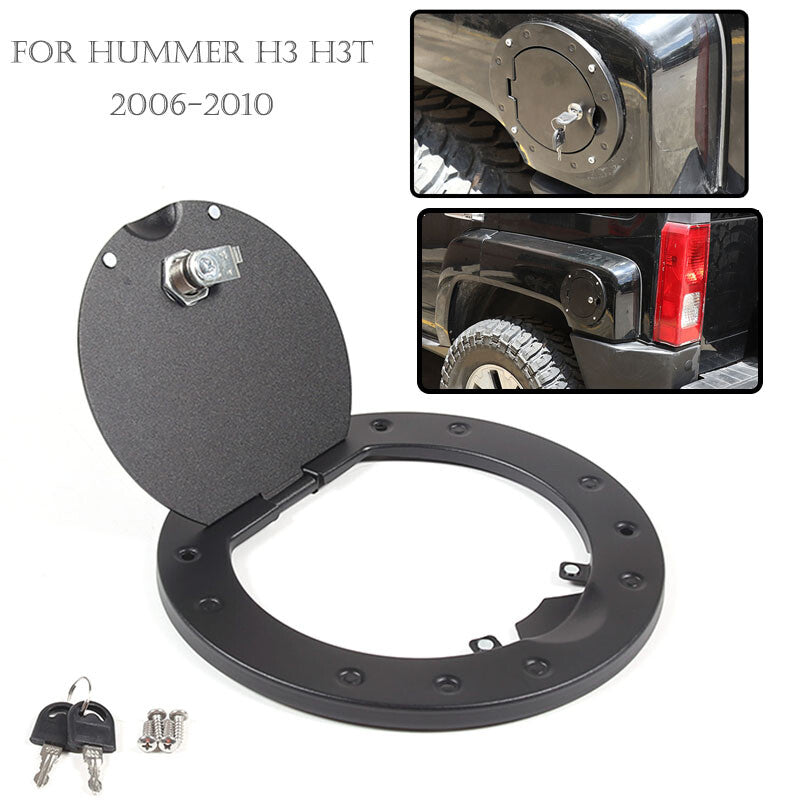 Fuel tank cap locking trim for Hummer H2 2003-09 Aluminum Black n