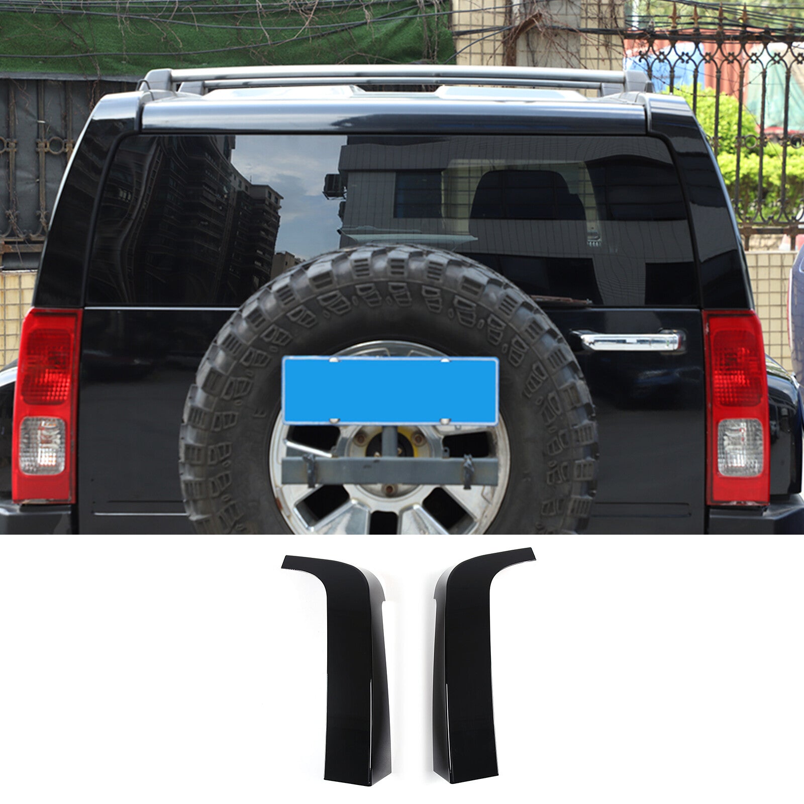 2-Pack ABS Silver Front Fog Light Decorative Rings for Hummer H3 (2005-2009)