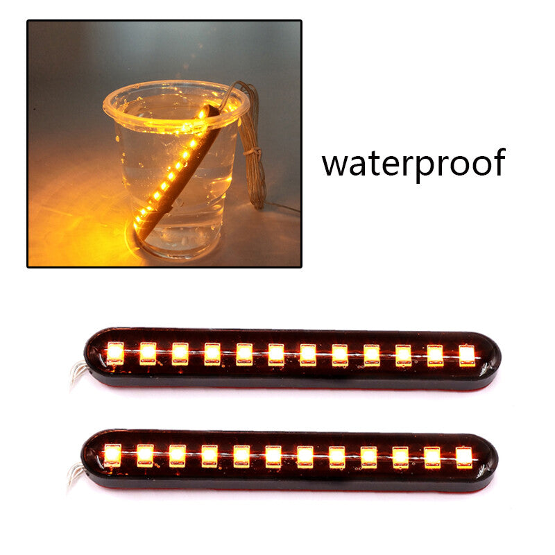 2x Sequential Flow 12V Motorcycle LED for Mini Strip Turn Signal Car Light Indicator - n