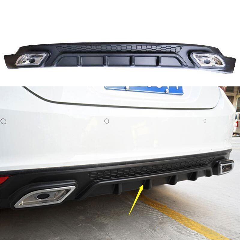 1X Rear Bumper Diffuser Lip Spoiler Refit Matte Black for Chevrolet Malibu 16-18