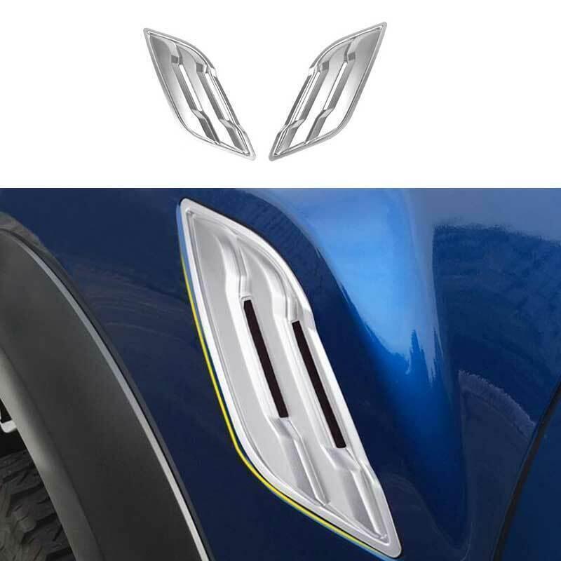 ABS Silver Fender Side Air Outlet Cover Trim 2pcs for Ford F150 F-150 2015-20 A