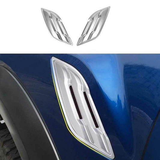 ABS Silver Fender Side Air Outlet Cover Trim 2pcs for Ford F150 F-150 2015-20 A