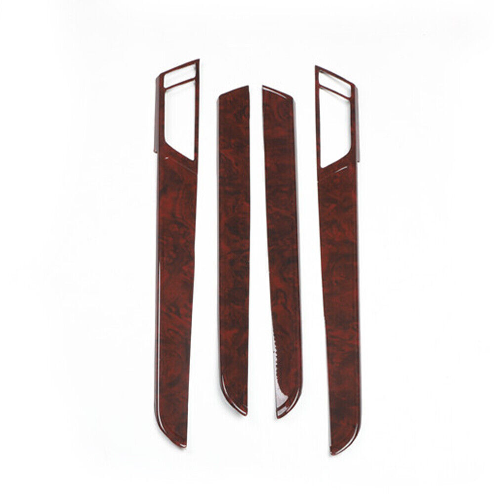 Car Inner Door Panel Cover Decor Trim 4PCS Fit for Audi A6L 2005-2011 Brown Wood