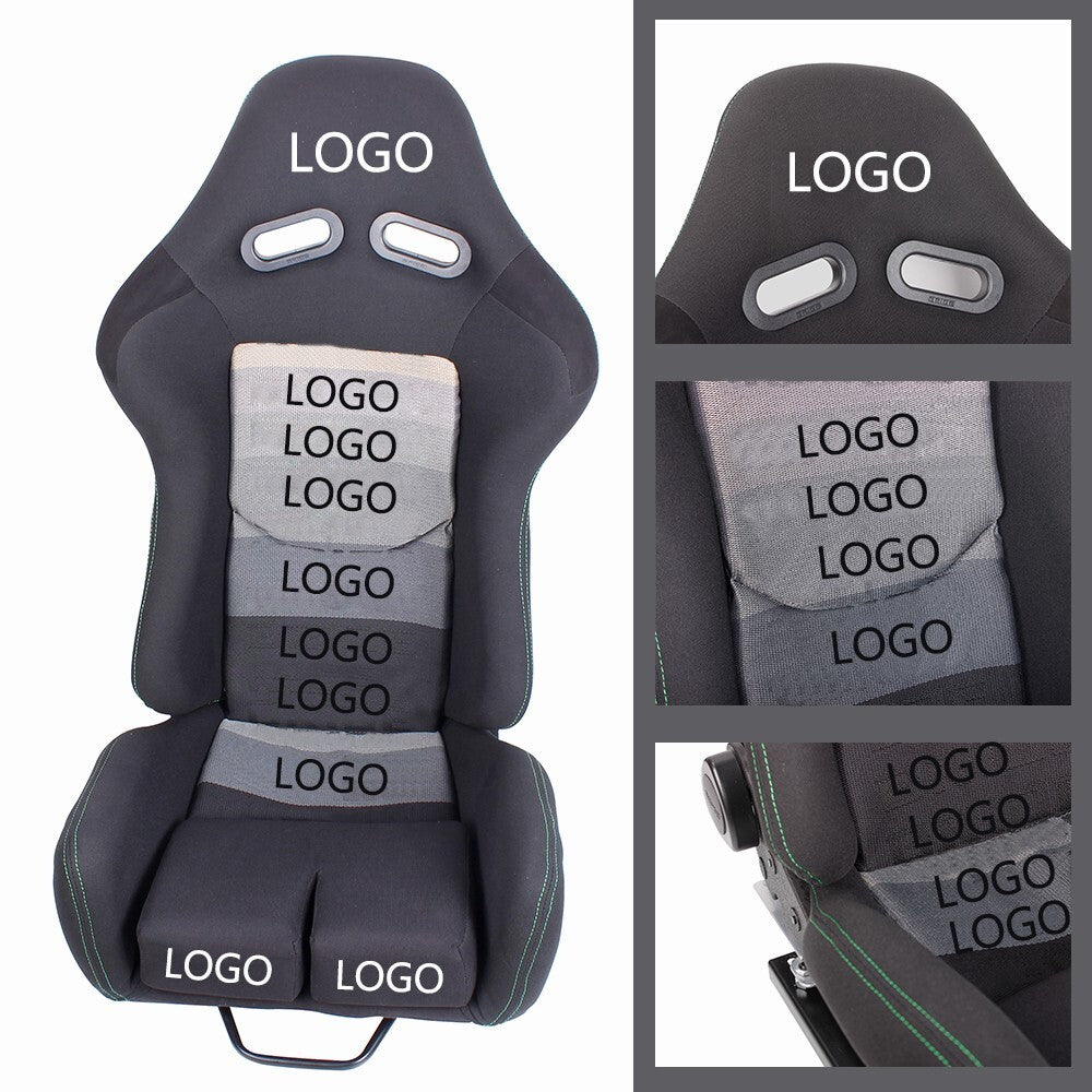 Universal Seats Low Max JDM Racing Seats+Fiberglass Backrest w/ Slider Q