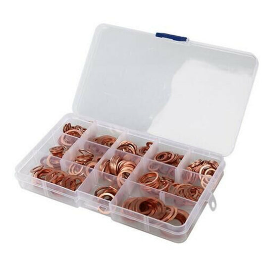 280 Pack - Copper Crush Sealing Banjo Bolt Washers M5-M20 Brake Fastener Gasket