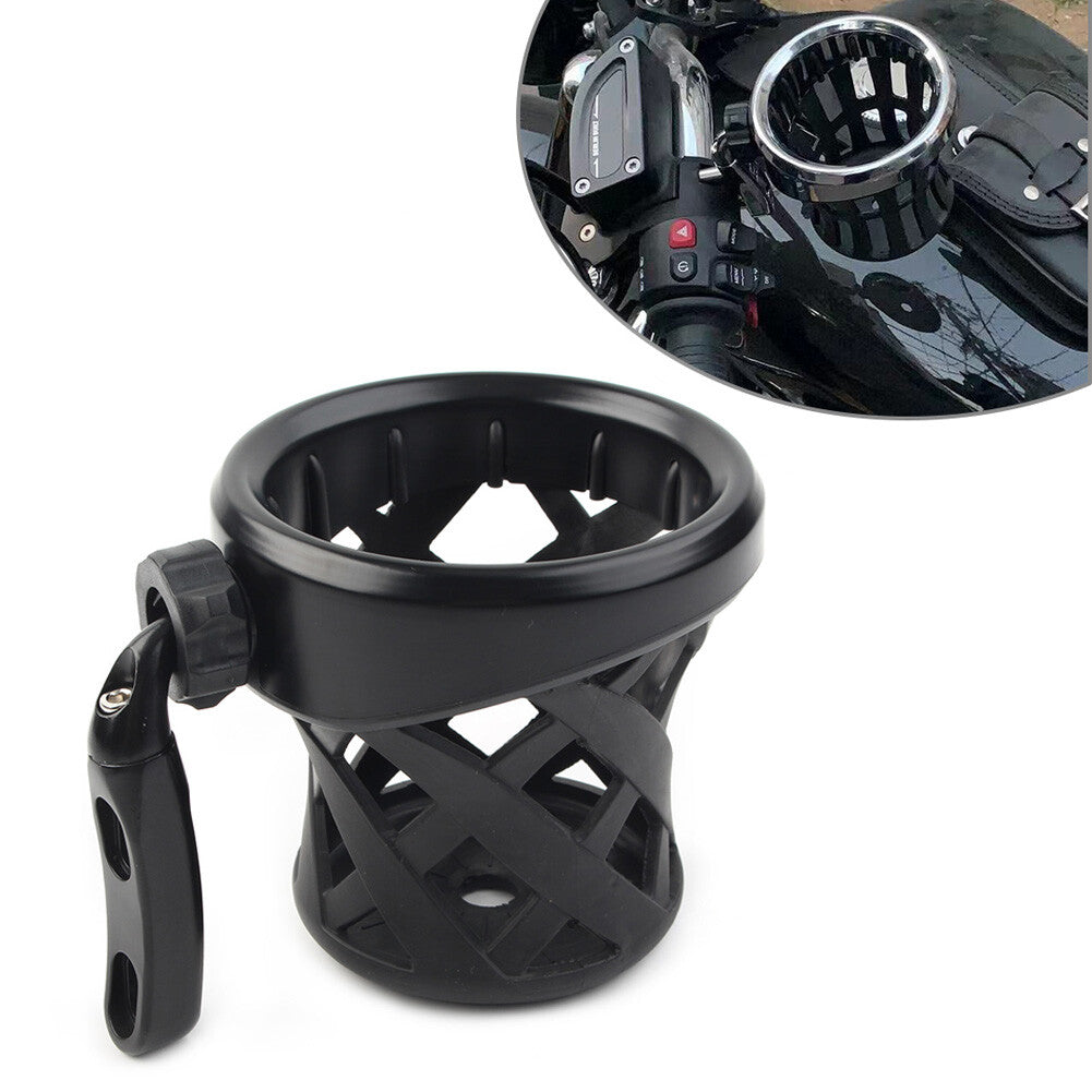 for Harley Motorcycle Handlebar Cup Holder Drink W/ Mesh Basket Mount Universal