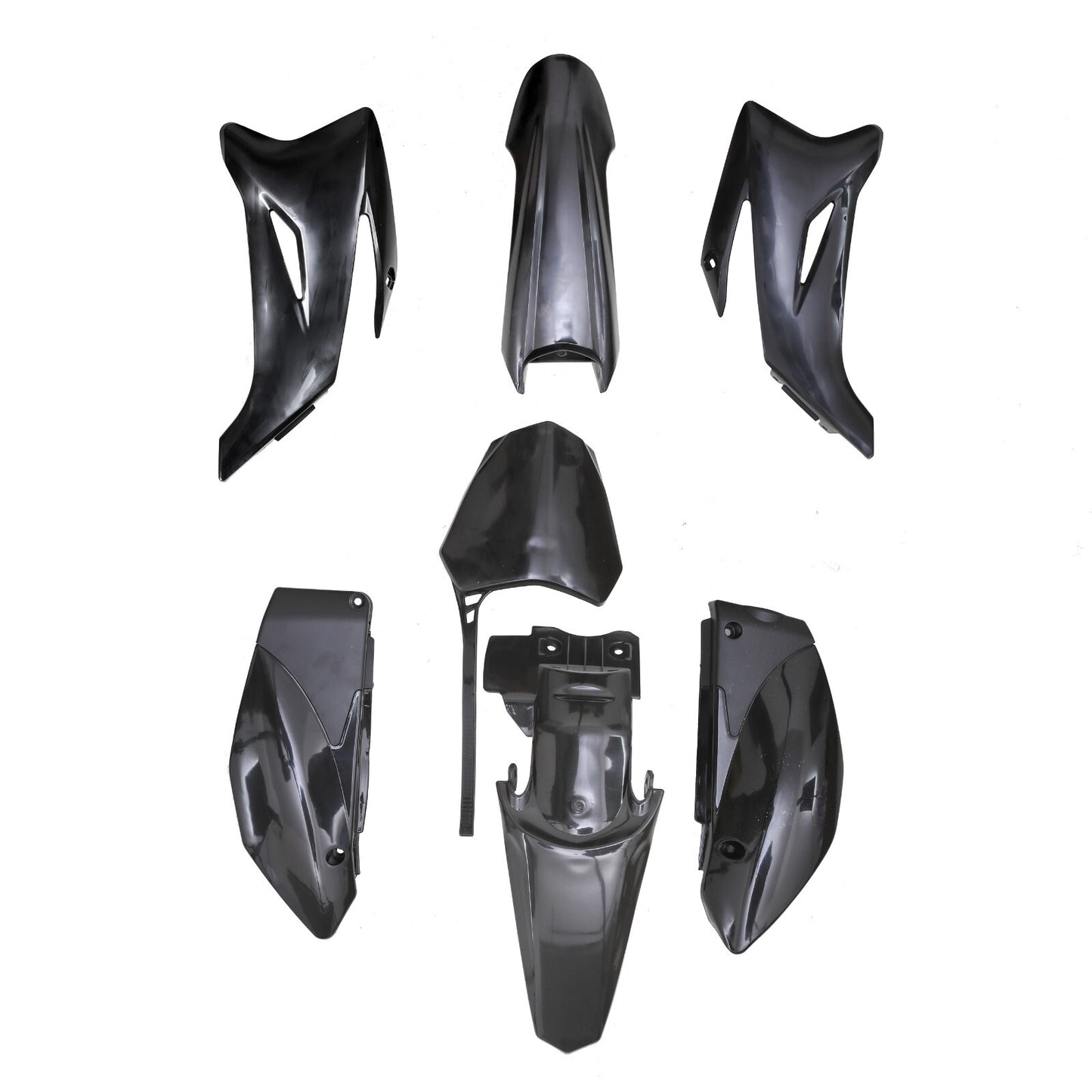 Complete set of plastic mudguards, for seat , and fuel tank suitable for Yamaha TTR110, TTR 110E, SSR 140, 170