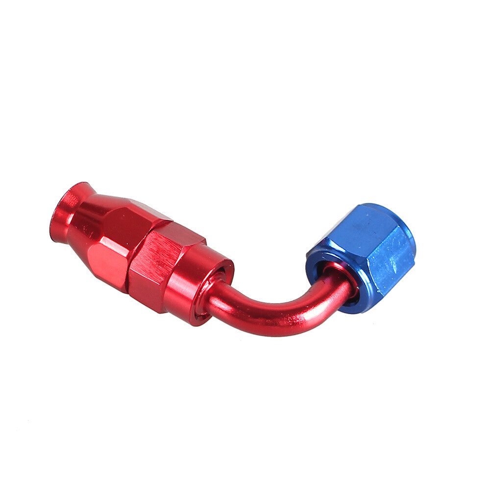 6AN PTFE Hose End Fittings 90 Degree Aluminum Swivel AN6 For PTFE Hose Only Red