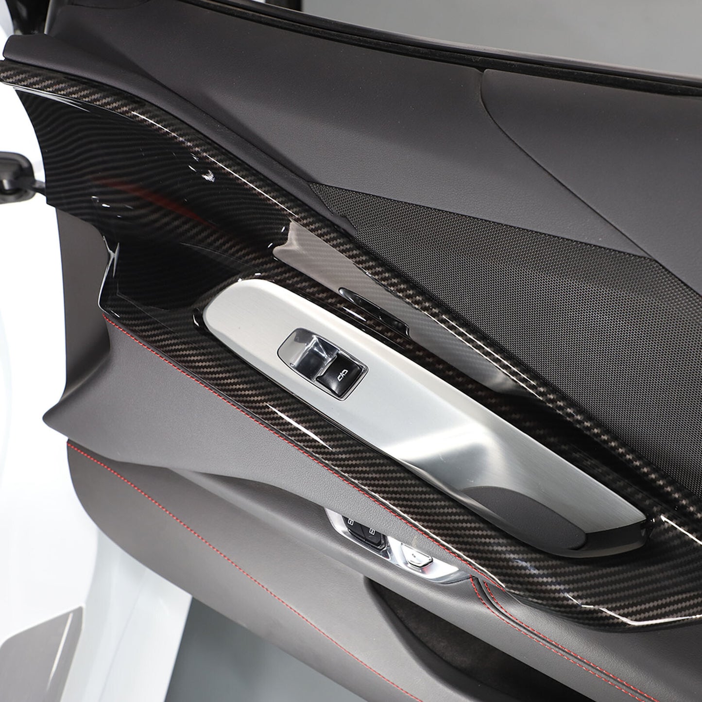 Carbon fiber ABS curtain lift button frame trim for Corvette C8 2020 - 2023 Z06 - n