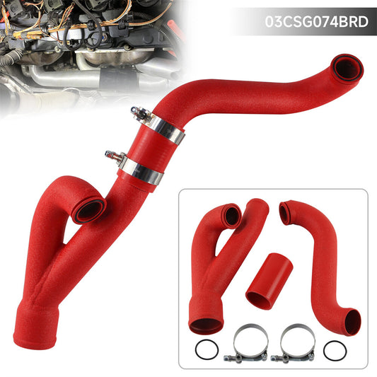 2 Aluminum Turbo Outlet Charge Pipe Kit For 2007-2013 for BMW 335i 335is N54 Red